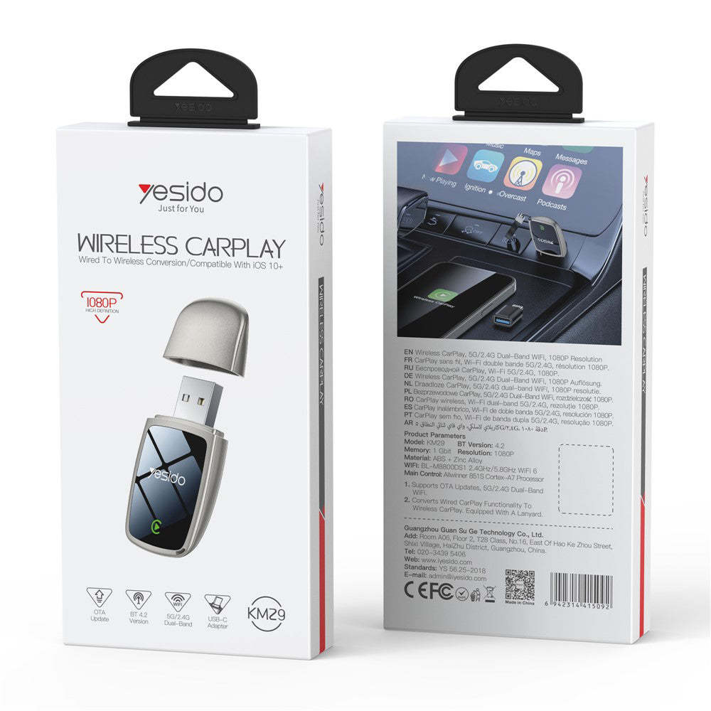Yesido KM29 Wireless Carplay Adapter für Apple iPhone Serie