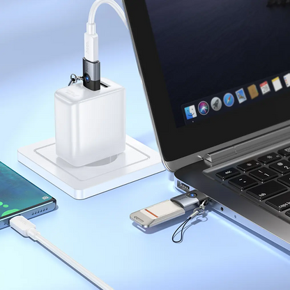 USB-C auf USB-A Daten- und Ladeadapter HOCO UA46B, Grau
