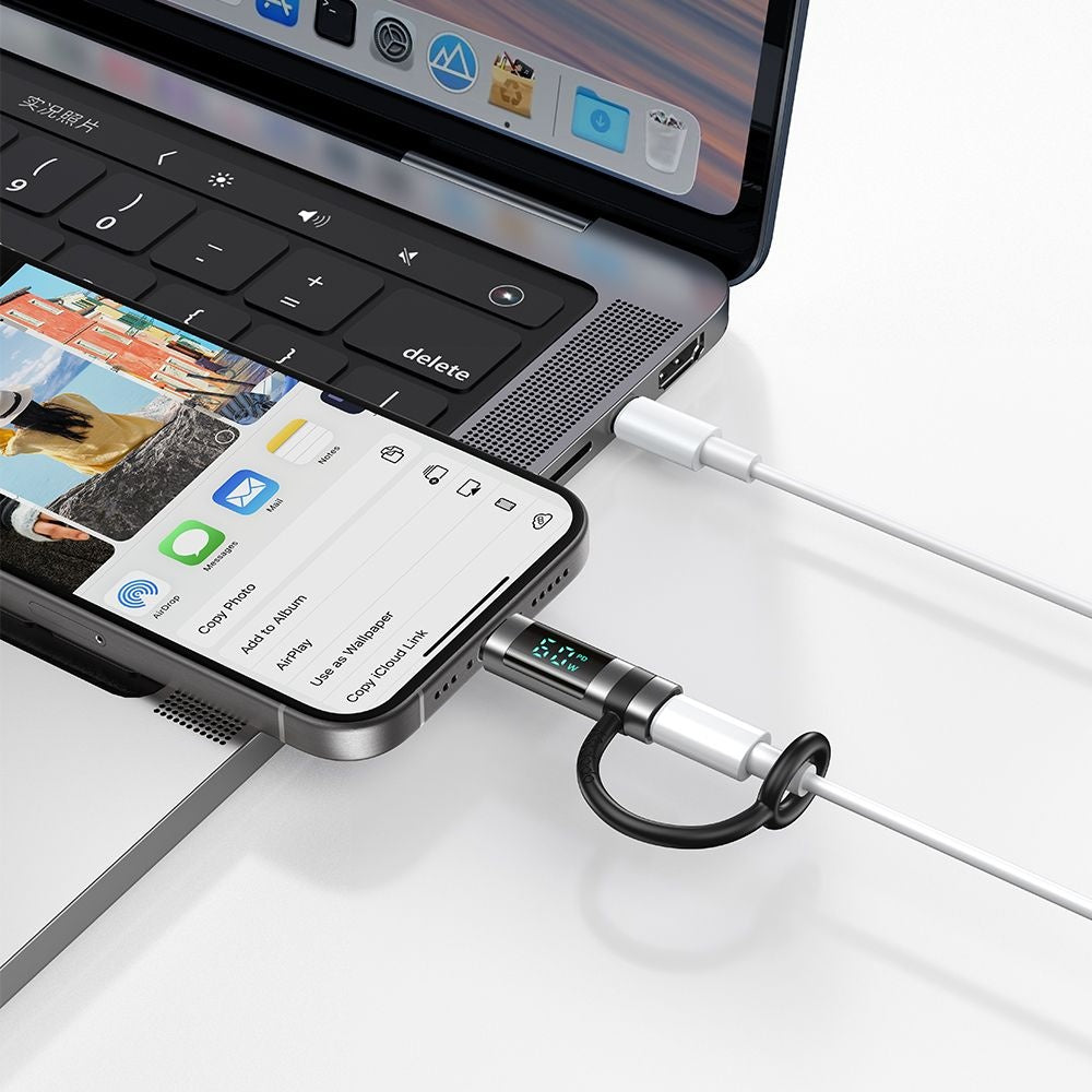 Daten- und Ladeadapter Lightning - USB-C McDodo OT-0180 Pigeon Display, Schwarz