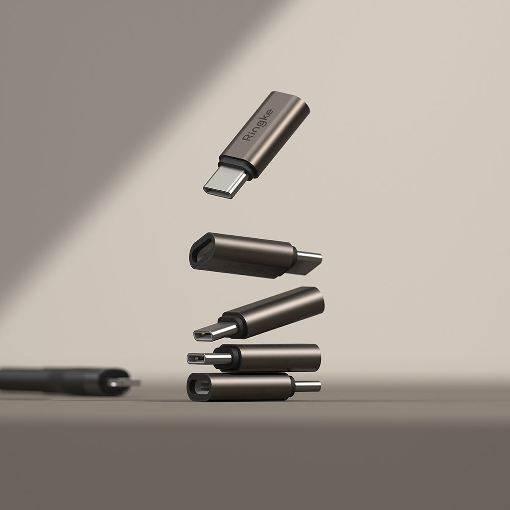 Daten- und Ladeadapter Lightning - USB-C Ringke, Braun, Set 2 Stück