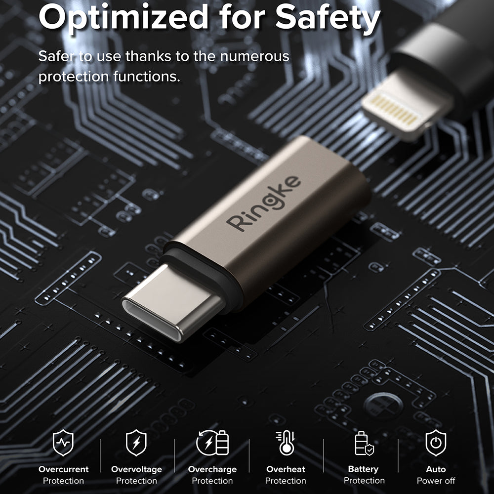 Daten- und Ladeadapter Lightning - USB-C Ringke, Braun, Set 2 Stück