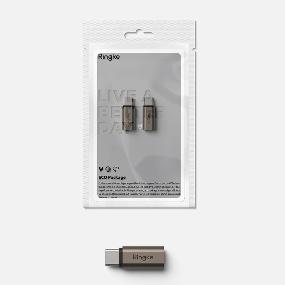 Daten- und Ladeadapter Lightning - USB-C Ringke, Braun, Set 2 Stück
