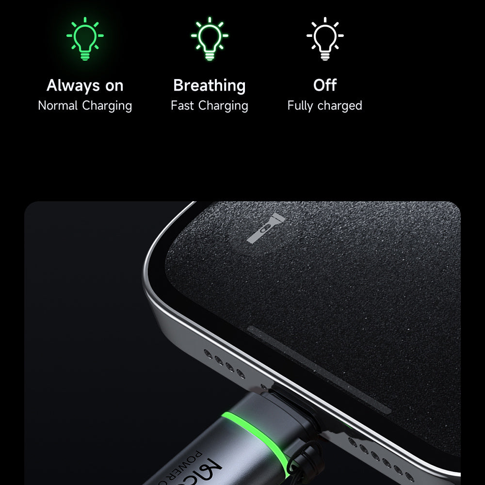 USB-C - Lightning McDodo OT-2590 Power Off Daten- und Ladeadapter, Schwarz