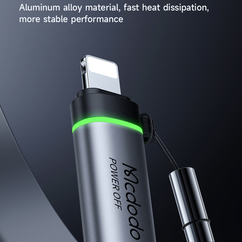 USB-C - Lightning McDodo OT-2590 Power Off Daten- und Ladeadapter, Schwarz