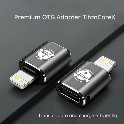 USB-C - Lightning Daten- und Ladeadapter Techsuit A11 TitanCoreX, Grau