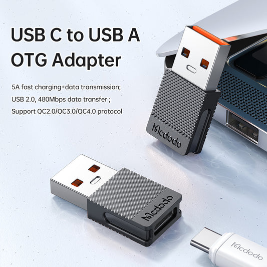 Daten- und Ladeadapter USB-C - USB-A McDodo OT-6970, Schwarz