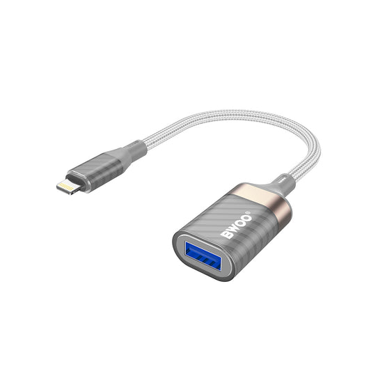 OTG Lightning to USB-A BWOO BZ70 Adapter, Gray