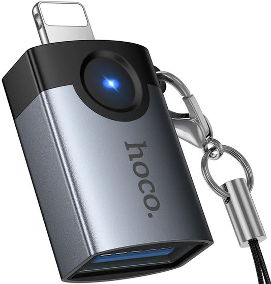 OTG Lightning Adapter - USB-A HOCO UA46, Grau