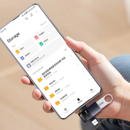 OTG-Adapter Lightning / USB-C - USB-A Yesido GS35, Grau