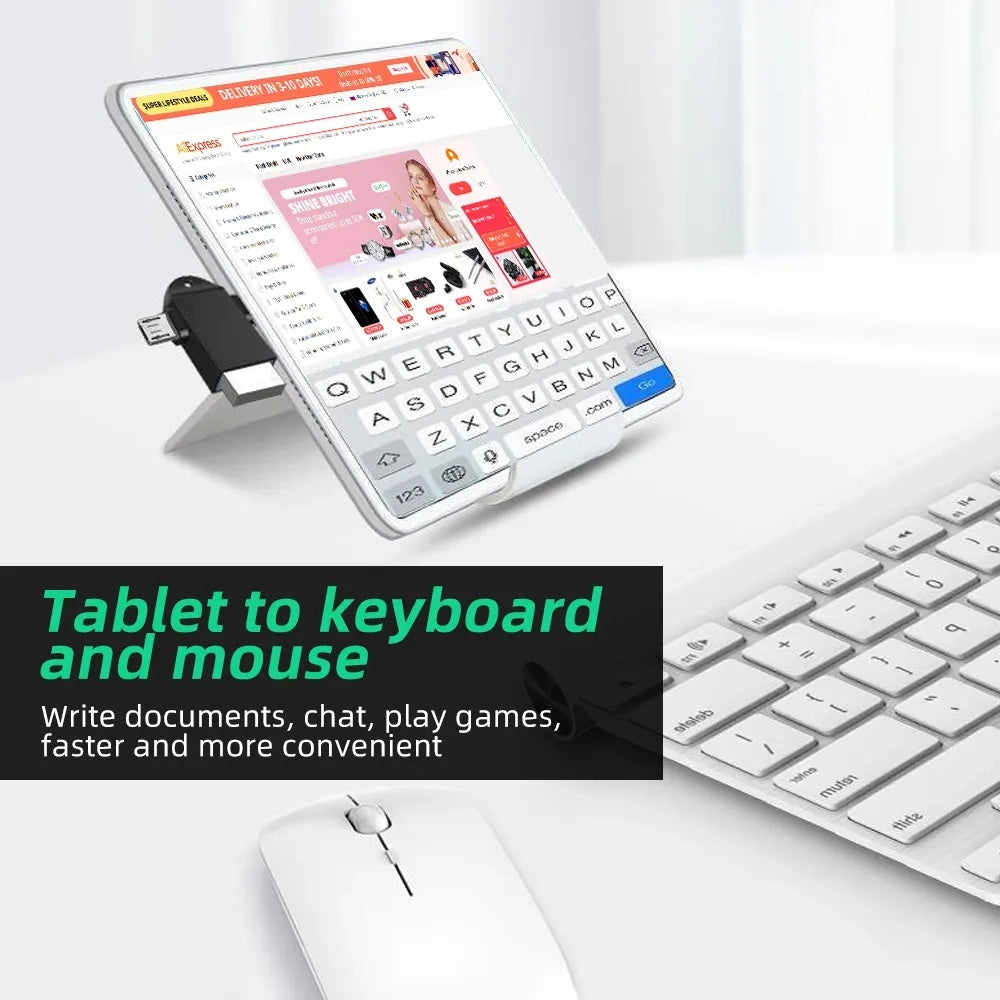 OTG Adapter microUSB / USB-C - USB-A Techsuit A16 TwoVoltX, Black