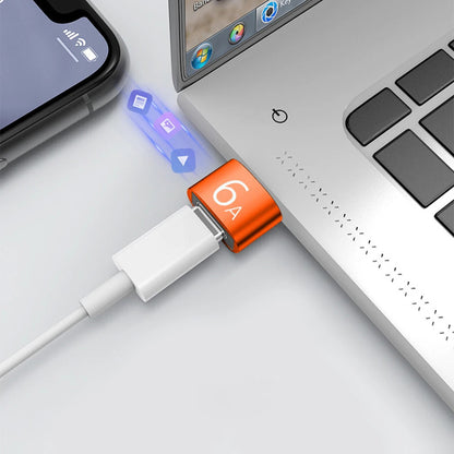 USB-C - USB-A Daten- und Ladeadapter Techsuit A4 HyperPort, Schwarz Orange