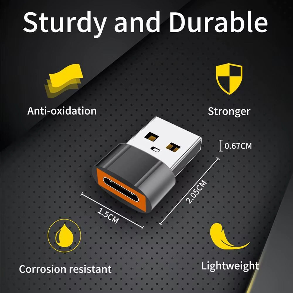 USB-C - USB-A Daten- und Ladeadapter Techsuit A4 HyperPort, Schwarz Orange