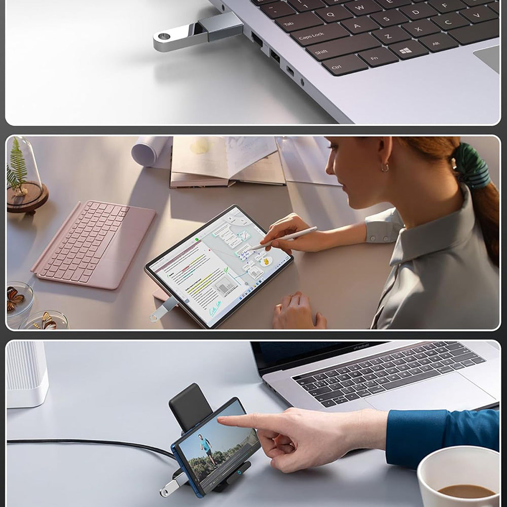 OTG Adapter USB-C - USB-A Techsuit A8 SlateVolt, Grau