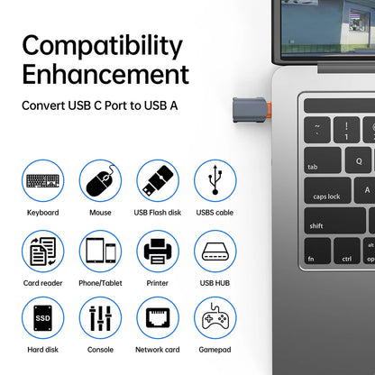 OTG Adapter USB-C - USB-A Techsuit A9 SlateVolt, Grau Orange