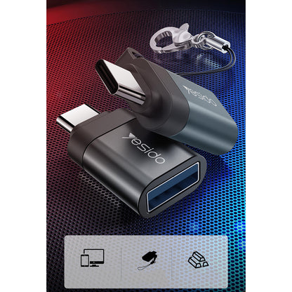 OTG USB-C to USB-A Adapter Yesido GS06, Black
