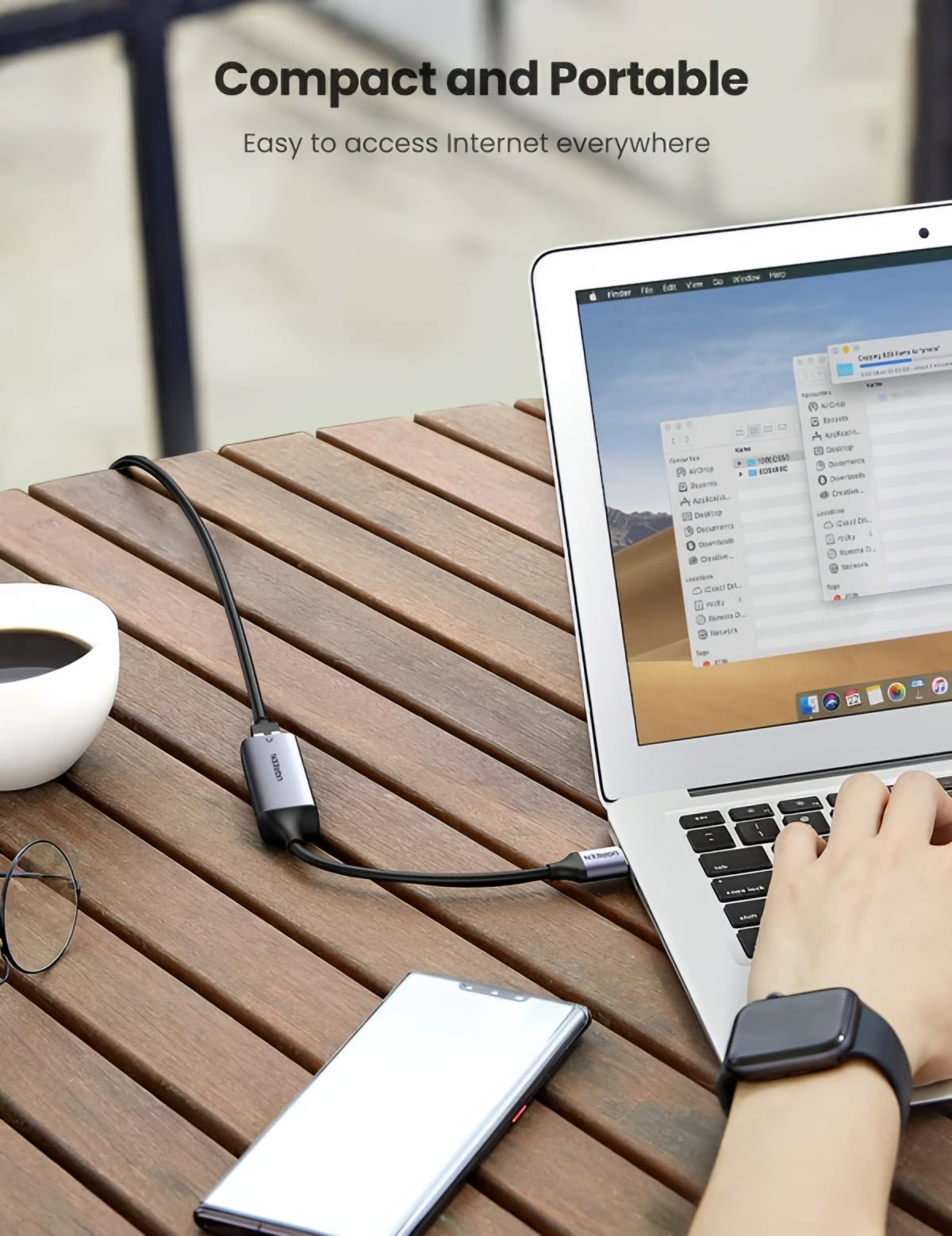 UGREEN CM209 Netzwerkkarte, RJ45, USB, Grau