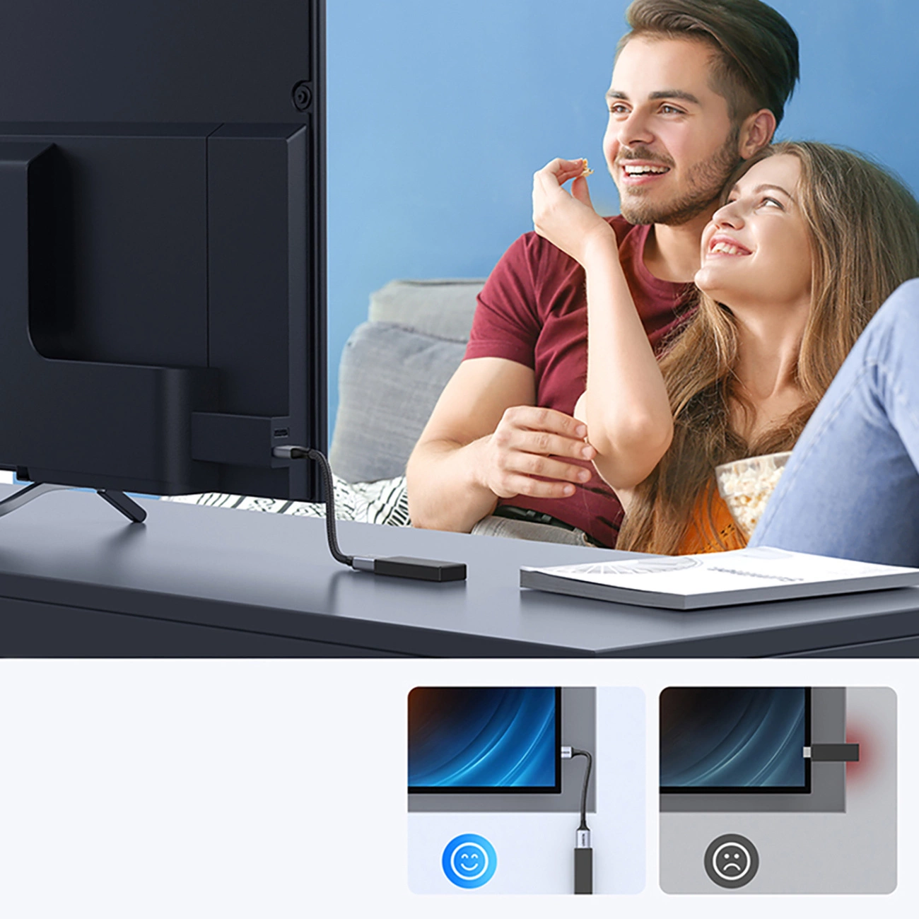 Videoadapter UGREEN HD165, HDMI - HDMI, 8K, Grau