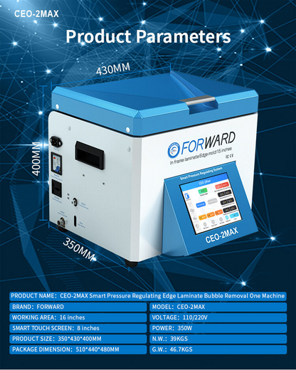 OCA Laminating Machine / Bubble Removal Package + Air Compressor + Vacuum Pump Forward CEO-2Max + FW-122B + FW-126S