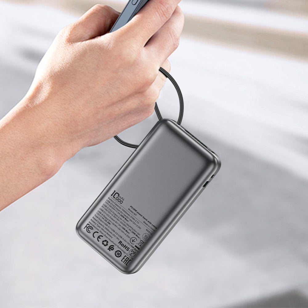 Externer Akku Acefast M7, 10000mAh, 30W, QC + PD, 1 x USB-A - 2 x USB-C, Schwarz
