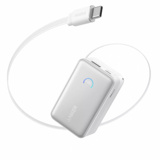 Anker Nano External Battery, 10000mAh, 45W, QC + PD, 1 x USB-A - 1 x USB-C, White A1638H21