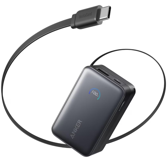 Externer Akku Anker Nano, 10000mAh, 45W, QC + PD, 1 x USB-A - 1 x USB-C, Schwarz A1638H11