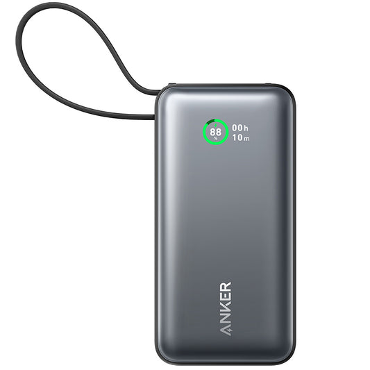 Anker Nano Externe Batterie, 10000mAh, 30W, QC + PD, 1 x USB-A - 2 x USB-C, Schwarz A1259G11