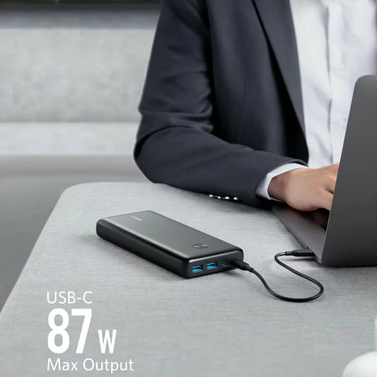 Anker PowerCore III Elite Externer Akku, 25600mAh, 87W, QC + PD, 2 x USB-A - 2 x USB-C, Schwarz A1291H11