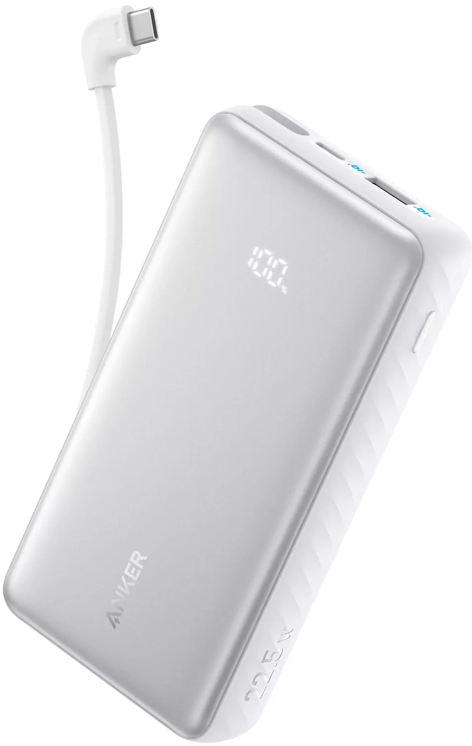 Externer Akku Anker Zolo, 10000mAh, 22.5W, QC + PD, 1 x USB-A - 2 x USB-C, Weiß A110DH21