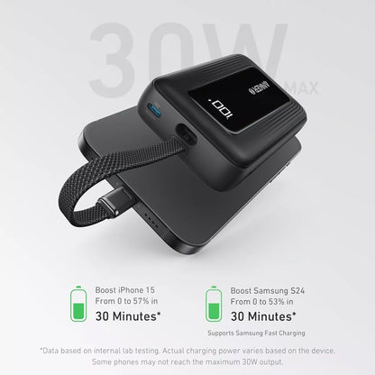 Externer Akku Anker Zolo, 20000mAh, 30W, QC + PD, 1 x USB-A - 2 x USB-C, Schwarz, Wiederverpackt A1689H11