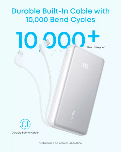 Externer Akku Anker Zolo, 20000mAh, 22.5W, QC + PD, 1 x USB-A - 2 x USB-C, Schwarz A110EH11