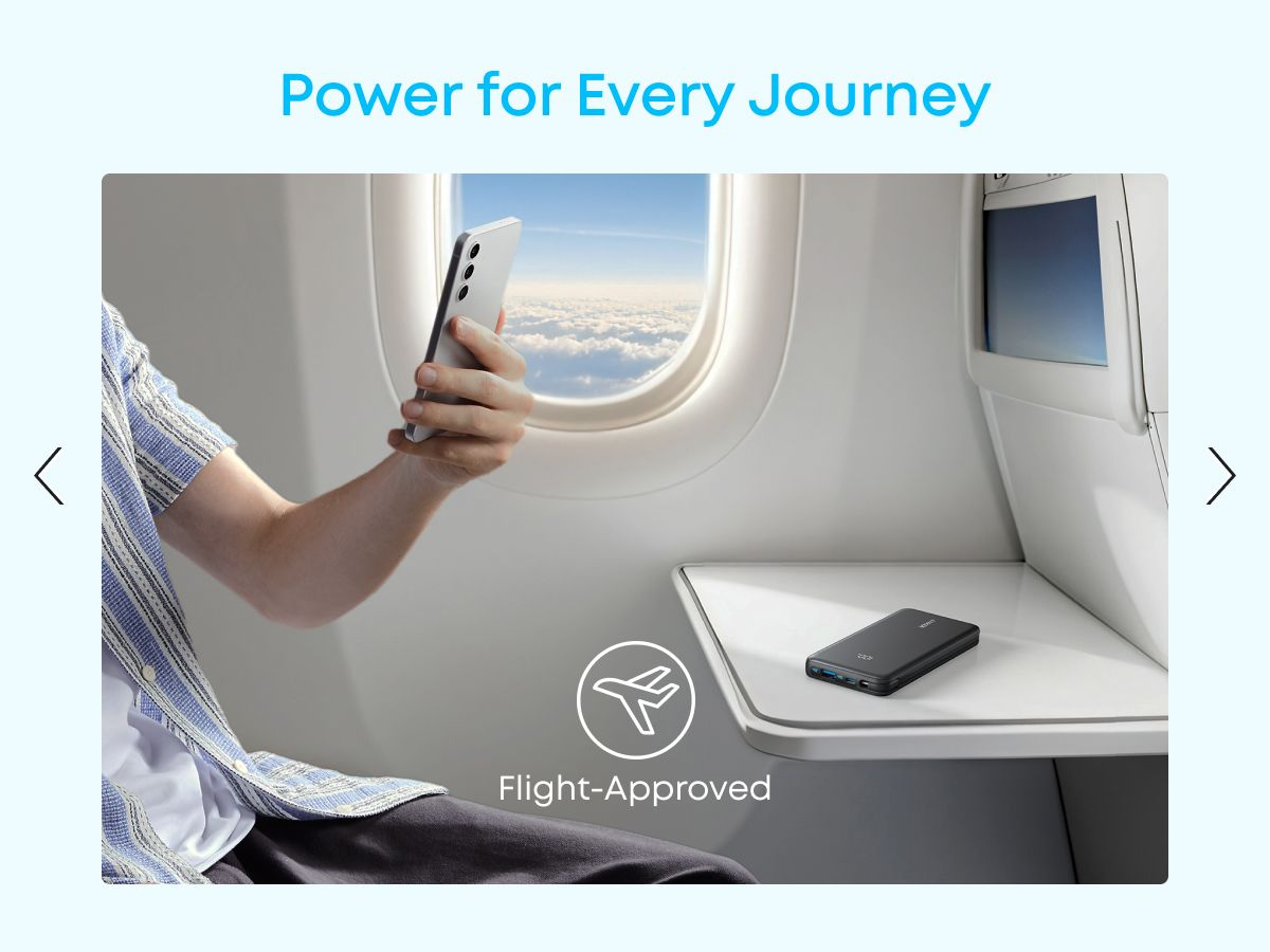 Externer Akku Anker Zolo, 10000mAh, 22.5W, QC + PD, 1 x USB-A - 2 x USB-C, Weiß A110DH21