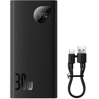 Externer Akku Baseus Adaman2, 10000mAh, 30W, QC + PD, 1 x USB-C - 2 x USB-A, Schwarz PPAD040101