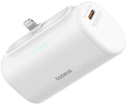 Externer Akku Baseus Compact, 5000mAh, 20W, PD, 1 x Lightning - 1 x USB-C, Weiß P10068307213-00