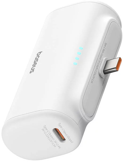Externer Akku Baseus Compact, 5000mAh, 20W, PD, 2 x USB-C, Weiß P10068306213-00