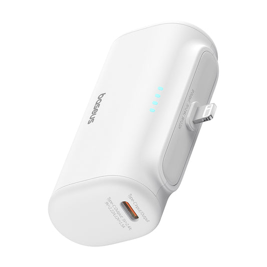 Externer Akku Baseus Compact, 5000mAh, 20W, PD, 1 x Lightning - 1 x USB-C, Weiß P10068307213-00