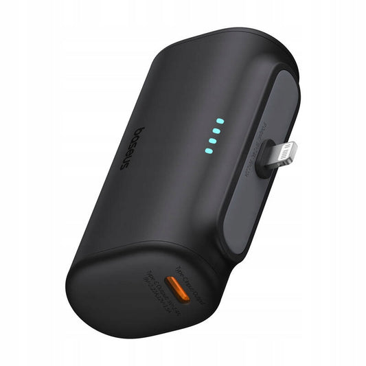 Externer Akku Baseus Compact, 5000mAh, 20W, PD, 1 x Lightning - 1 x USB-C, Schwarz P10068307113-00