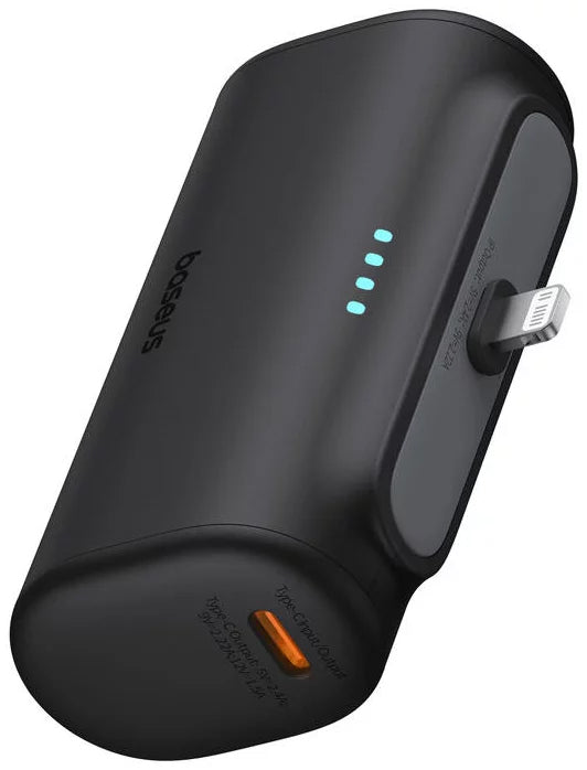 Externer Akku Baseus Compact, 5000mAh, 20W, PD, 1 x Lightning - 1 x USB-C, Schwarz P10068307113-00