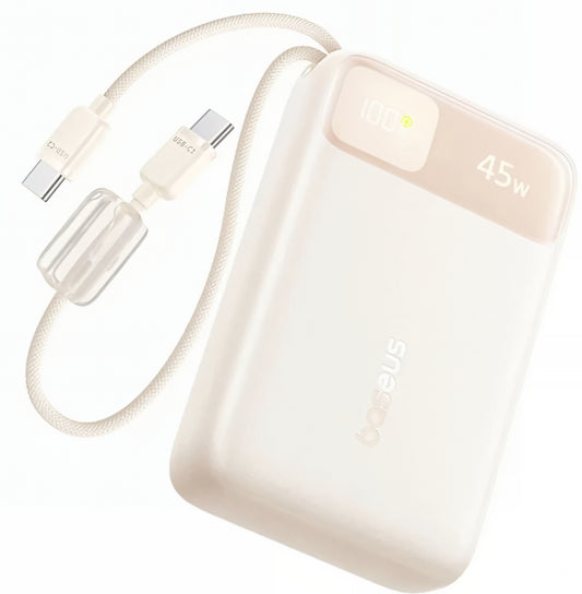 Externe Batterie Baseus EnerFill FC11, 20000mAh, 45W, QC + PD, 1 x USB-A - 3 x USB-C, Beige E0031101