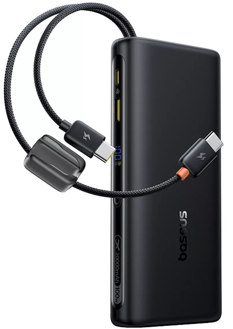 Externer Akku Baseus EnerFill FC41, 20000mAh, 100W, QC + PD, 1 x USB-A - 3 x USB-C, Schwarz E0028N03