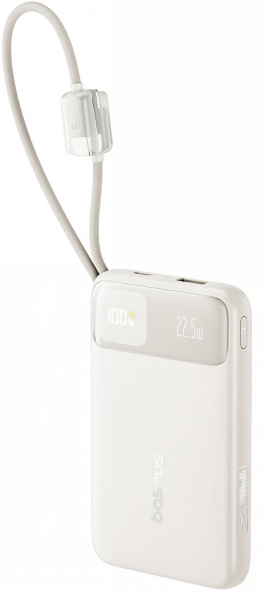 Baseus EnerFill FC11 External Battery, 10000mAh, 22.5W, QC + PD, 1 x USB-A - 3 x USB-C, Beige E0030401