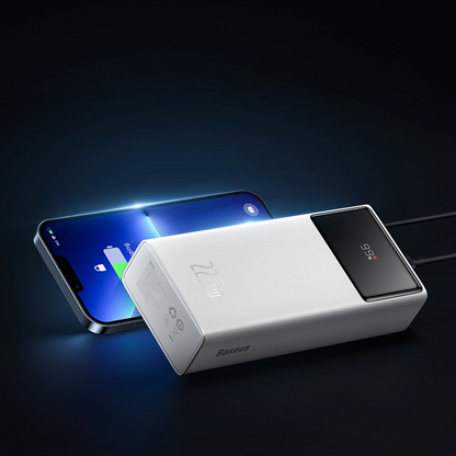Externer Akku Baseus EnerFill FP41, 30000mAh, 22.5W, QC + PD, 1 x USB-C - 2 x USB-A, Weiß