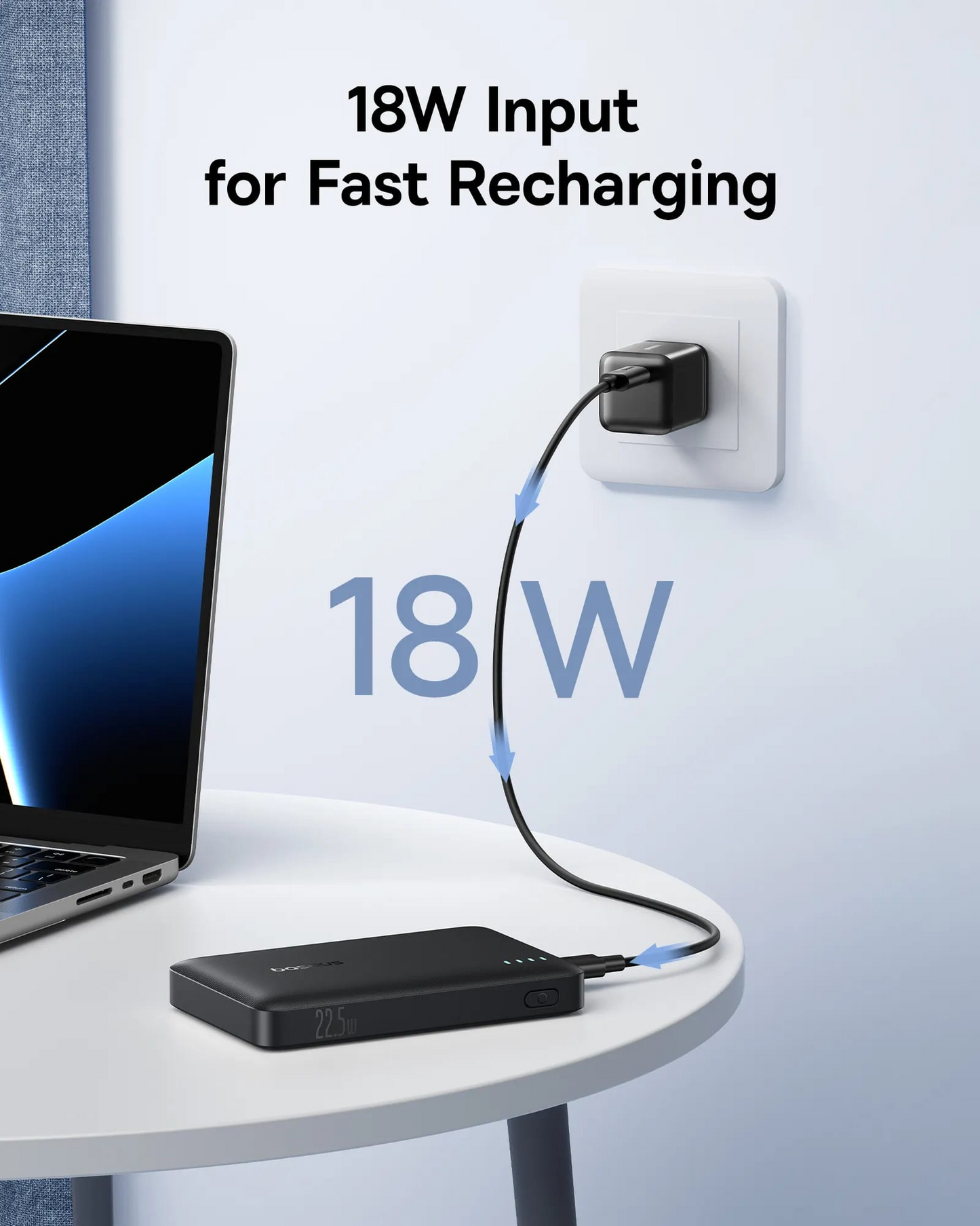 Externer Akku Baseus EnerFill FP21, 10000mAh, 22.5W, QC + PD, 1 x USB-A - 2 x USB-C, Schwarz P1008210D123-00