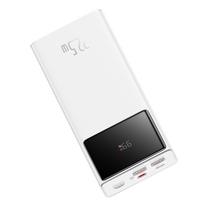 Externer Akku Baseus EnerFill FP41, 30000mAh, 22.5W, QC + PD, 1 x USB-C - 2 x USB-A, Weiß