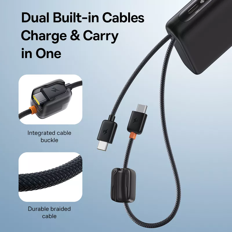 Externer Akku Baseus EnerFill FC41, 20000mAh, 100W, QC + PD, 1 x USB-A - 3 x USB-C, Schwarz E0028N03