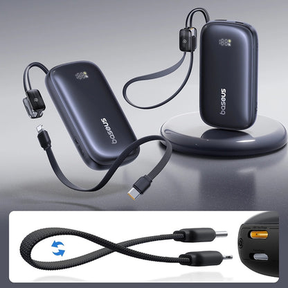 Externer Akku Baseus EnerFill FC21 Qpow 3 Ultra, 10000mAh, 45W, QC + PD, 1 x USB-A - 1 x USB-C, Schwarz E0027Q00