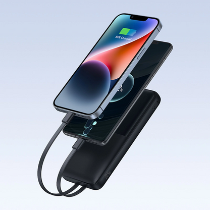Externer Akku Baseus Lipow, 10000mAh, 22.5W, QC + PD, 1 x Lightning - 1 x USB-A - 2 x USB-C, Schwarz P10079101123-00