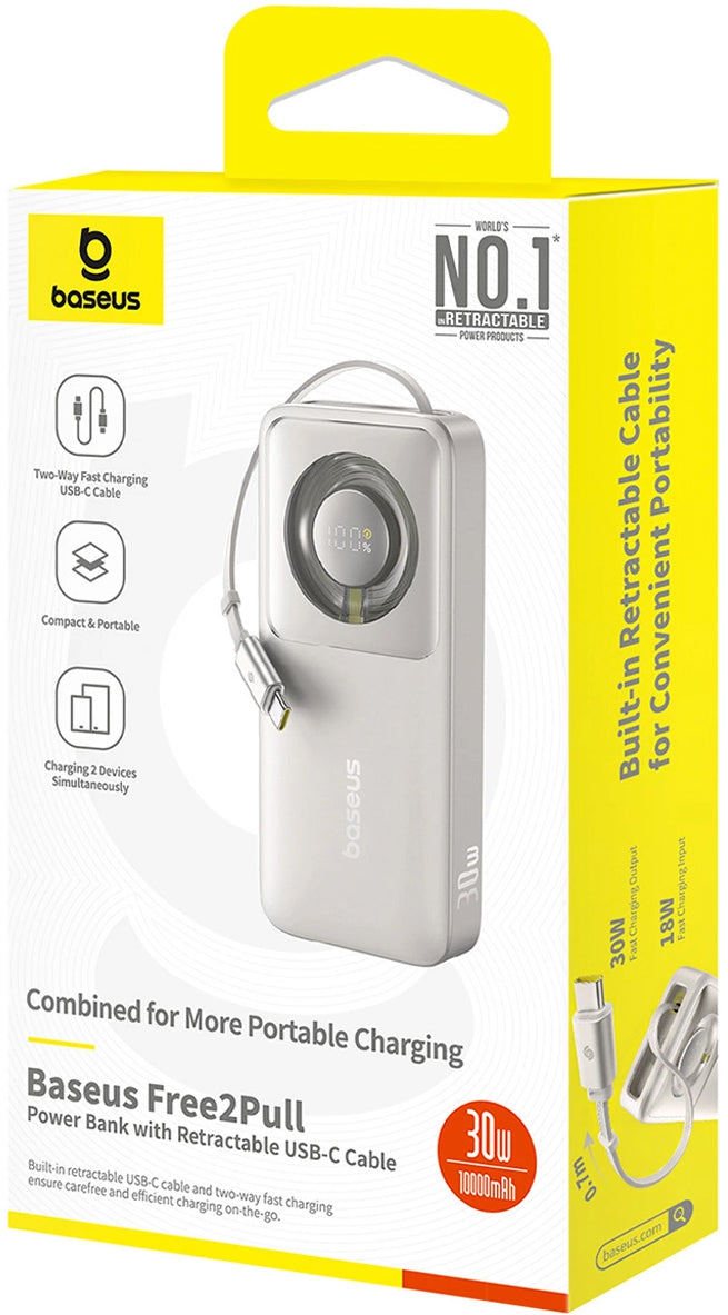 Externer Akku Baseus OS Free2Pull, 10000mAh, 30W, PD, 2 x USB-C, Grau P10073701843-00