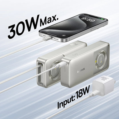 Externer Akku Baseus OS Free2Pull, 10000mAh, 30W, PD, 2 x USB-C, Grau P10073701843-00