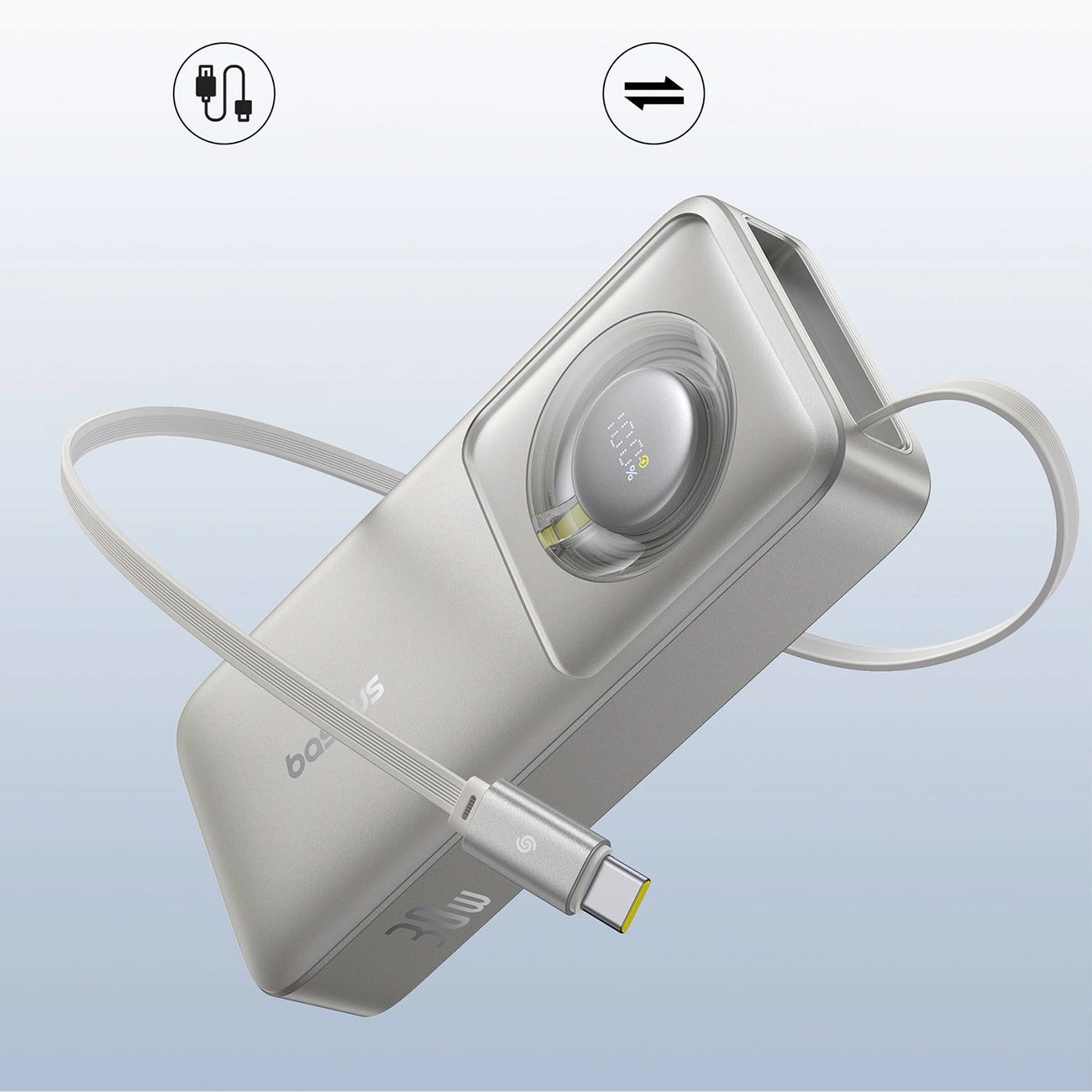 Externer Akku Baseus OS Free2Pull, 10000mAh, 30W, PD, 2 x USB-C, Grau P10073701843-00
