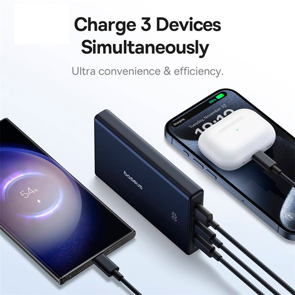 Externer Akku Baseus PicoGo, 10000mAh, 20W, QC + PD, 1 x USB-A - 2 x USB-C, Schwarz P10076801123-00